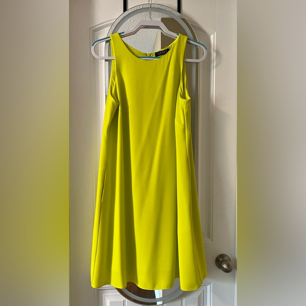 Ralph Lauren A-line Crepe dress with pockets, like new Size 10
